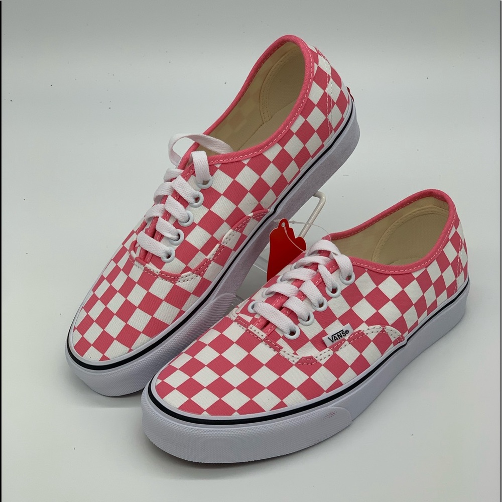 Authentic pink and white vans
